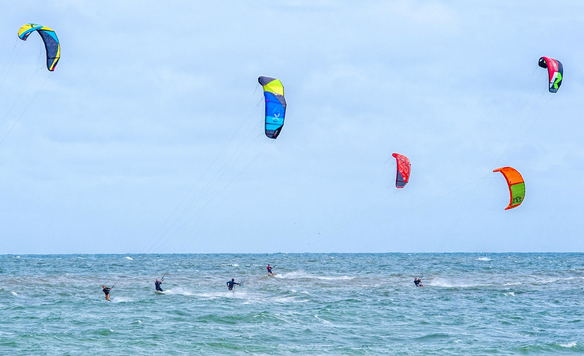 kitesurfing sky sea wind parachute board