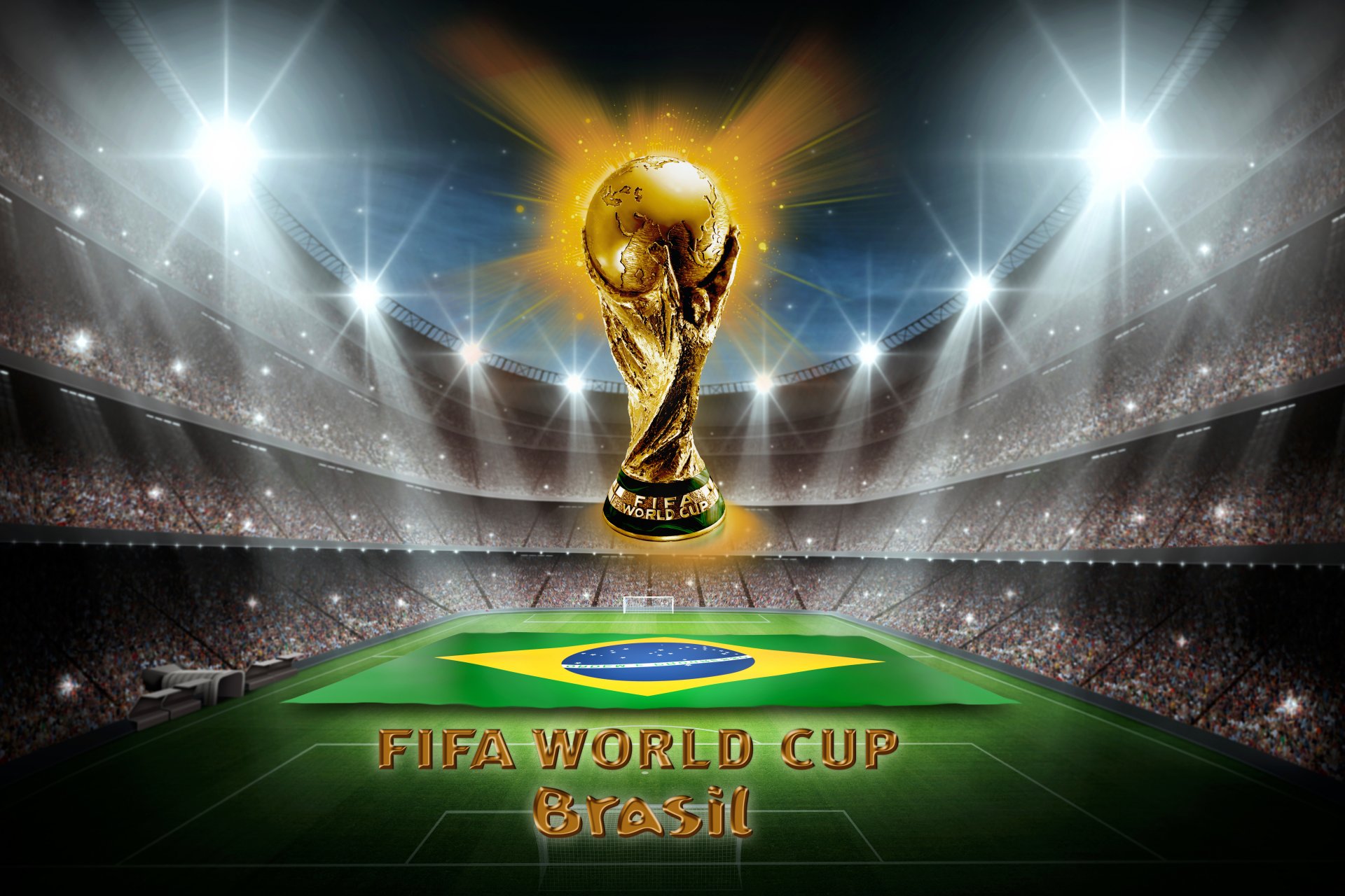 brazil fifa world cup 2014 soccer trophy gold