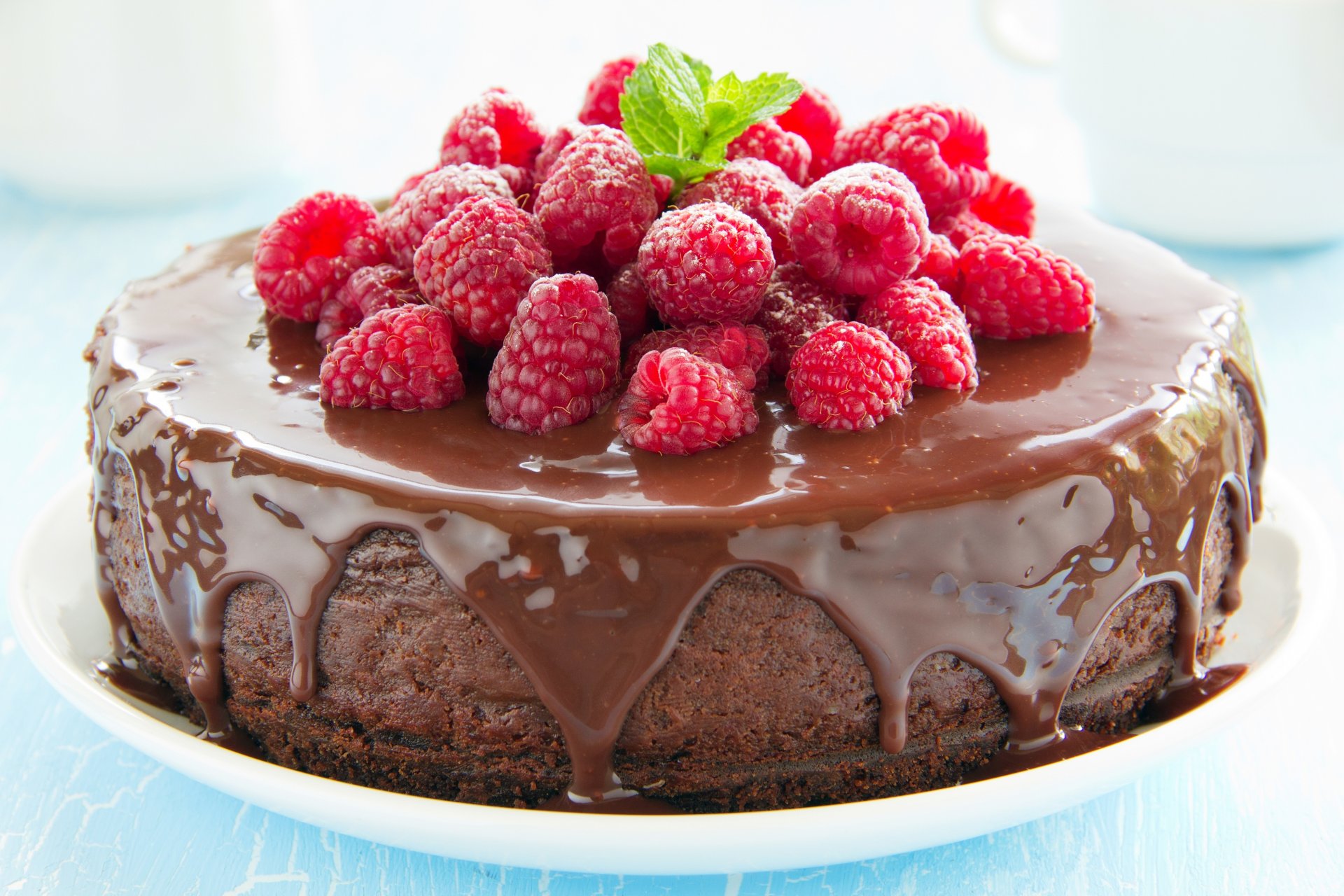 cake baking dessert raspberry berries chocolate glaze