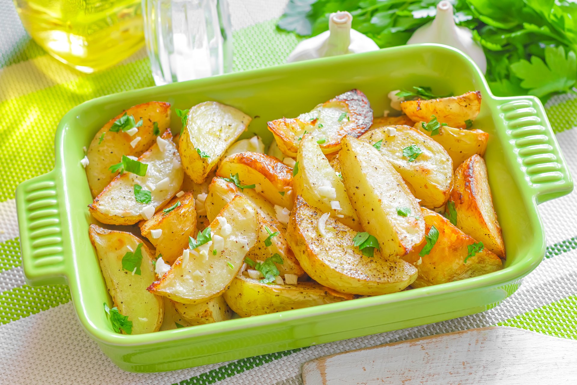 food potatoes baked potatoes parsley garlic dishe