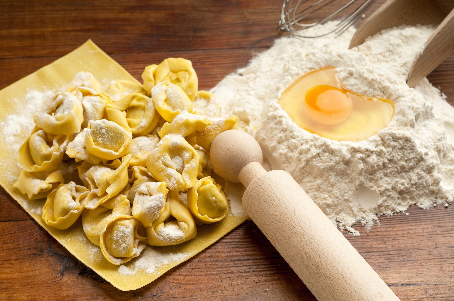 dough flour egg food dumplings rolling pin