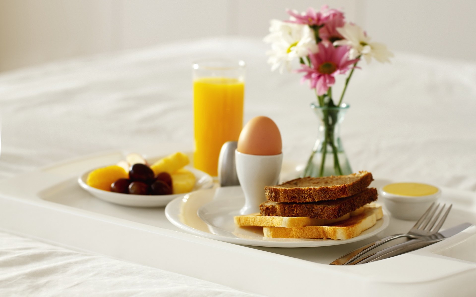food sweet breakfast bread toast egg juice orange. orange flower vase