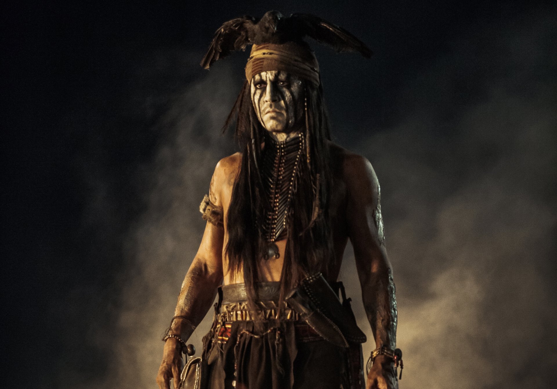 lone ranger johnny depp tonto bird eagle indian man actor