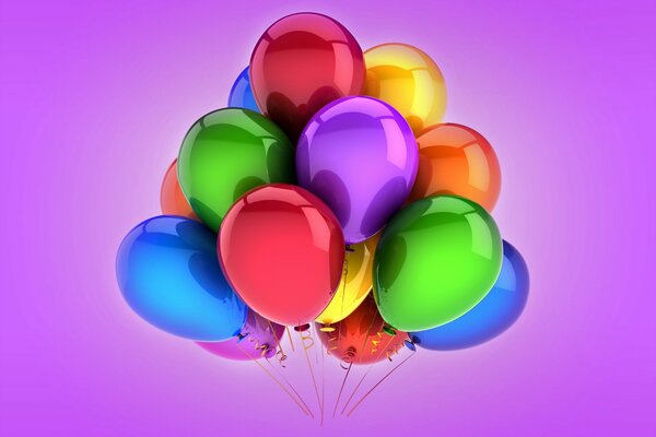 A large bunch of colorful balloons