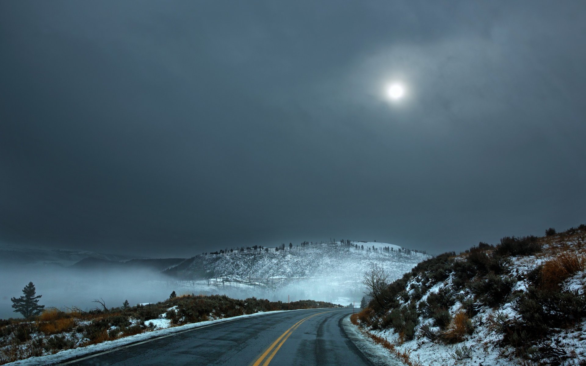 night road landscape