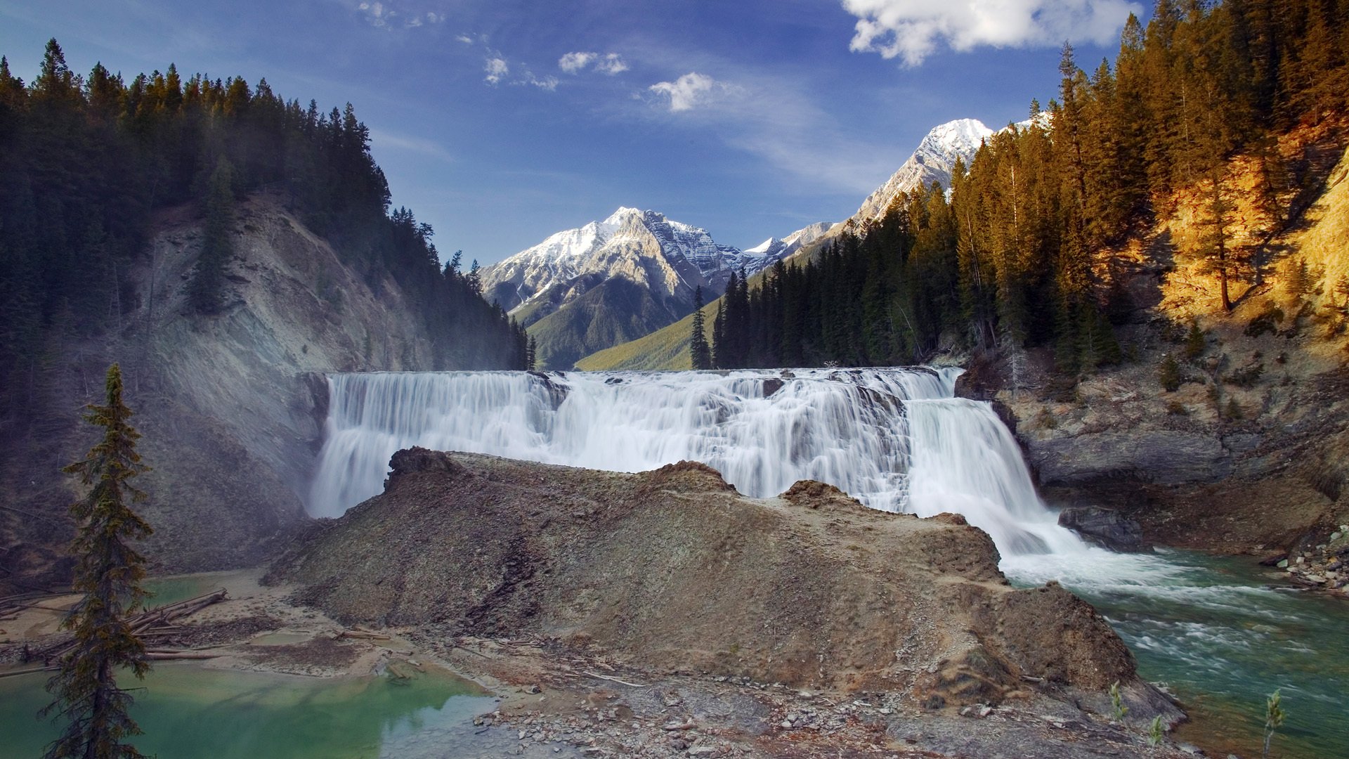 yoho national park british columbia canada wapta falls kicking horse river waterfall mountain