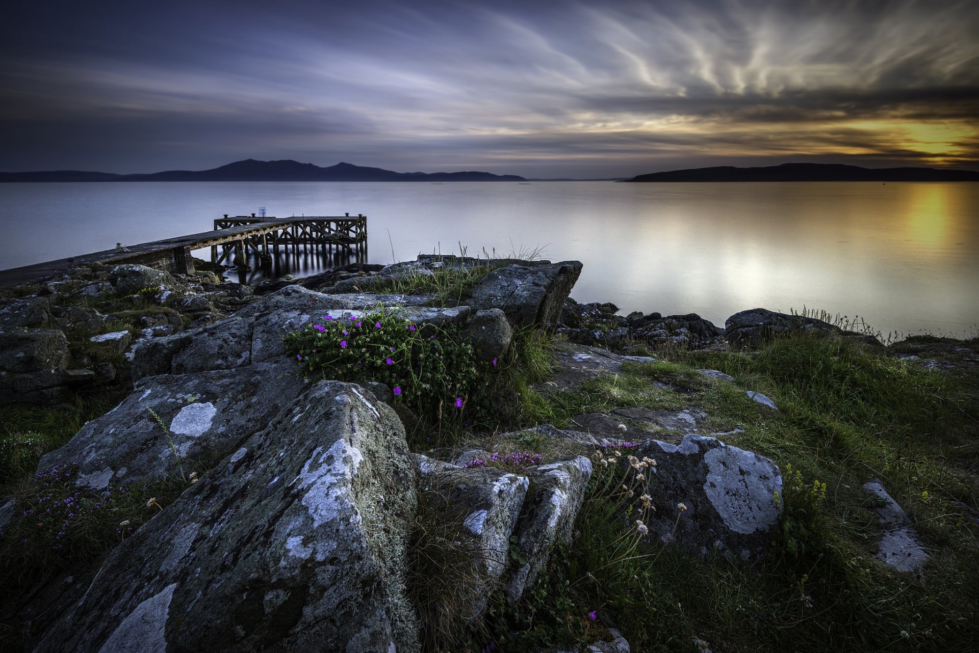 cotland ayrshire coast pier night silence of mind