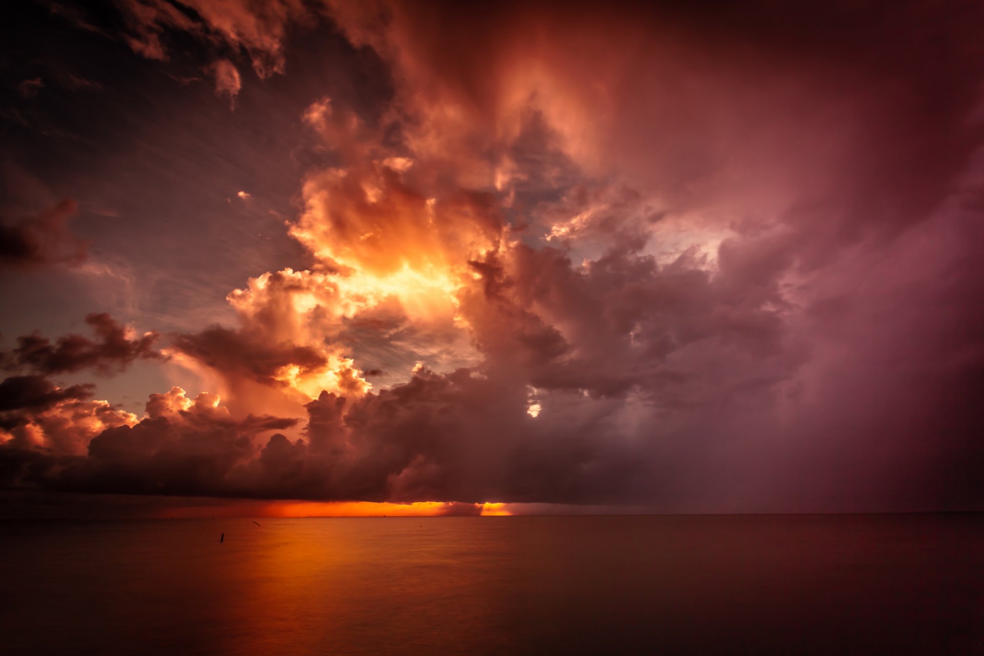 ocean dawn clouds cyclone