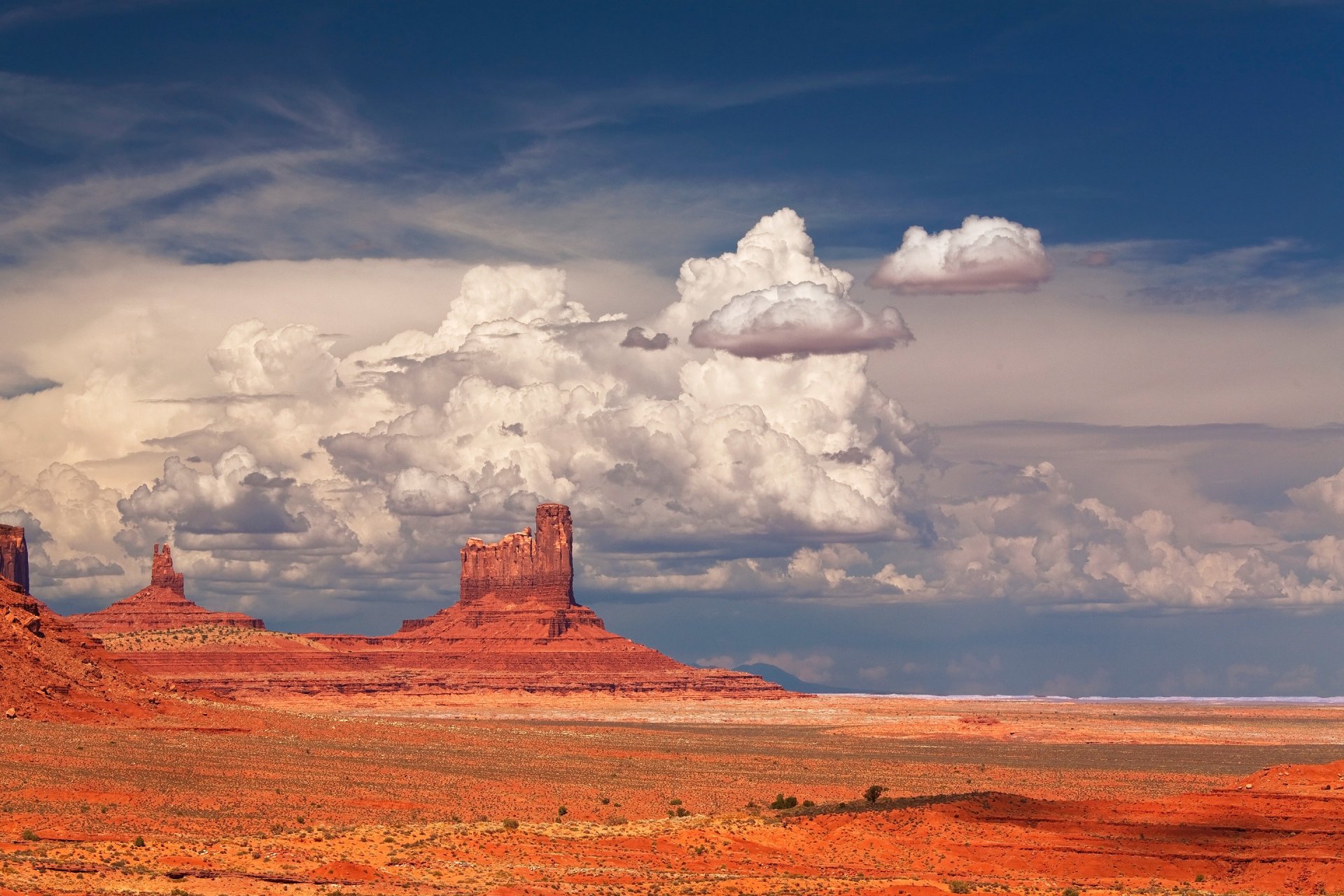 monument valley united states mountain sky clouds rock