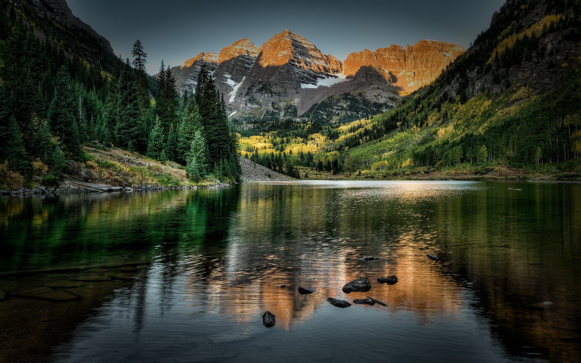 maroon bells colorado lake mountain landscape